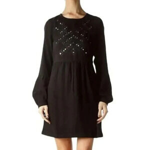 New Twelfth Street By Cynthia Vincent Shift Dress Small Black Embroidered